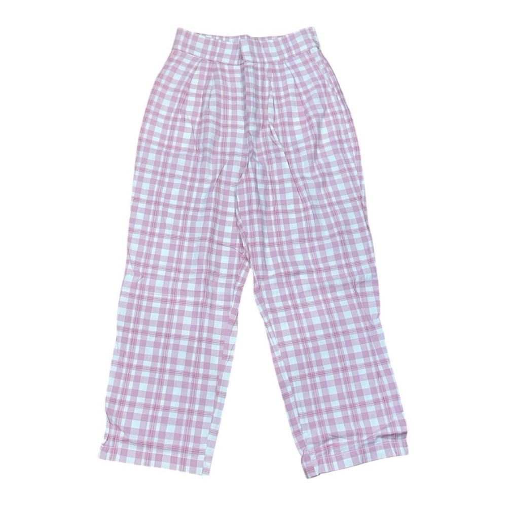 Urban outfitters pink plaid trousers
